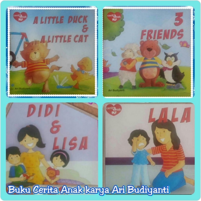 Empat buku cerita anak karya Ari Budiyanti. Photo by Ari