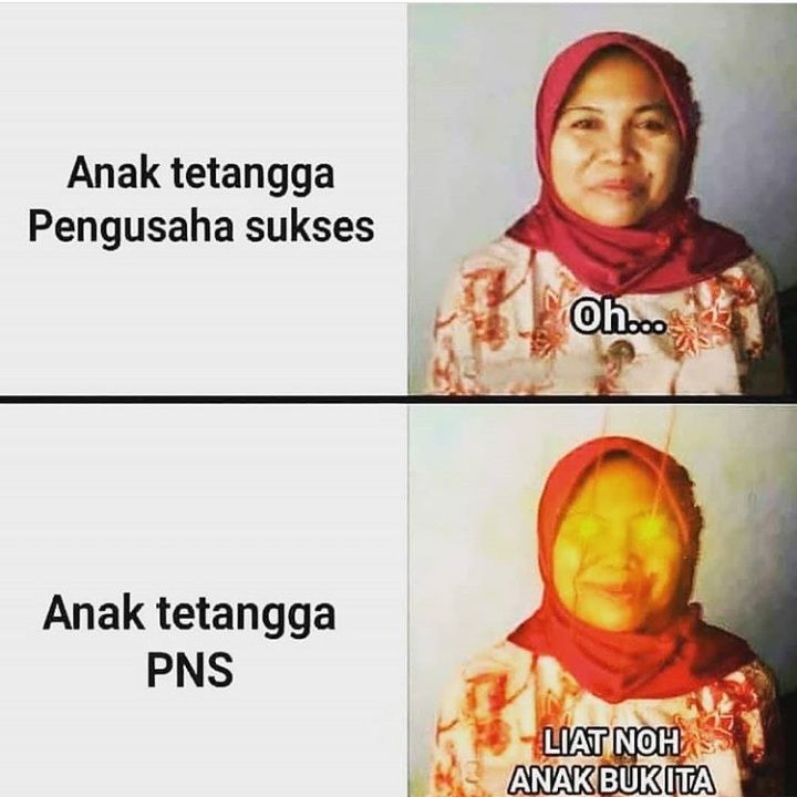 meme tentang PNS (sumber gambar: instagram.com/humor.indo)