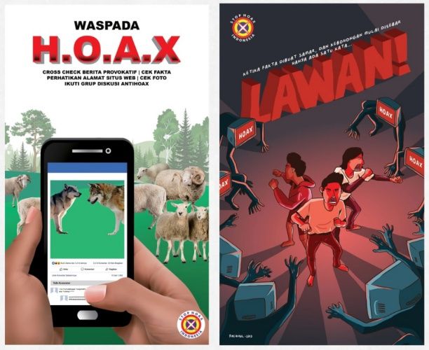 Poster Juara Harapan 7 (kiri) dan Harapan 6 (kanan) - Poster: STOP Hoax Indonesia