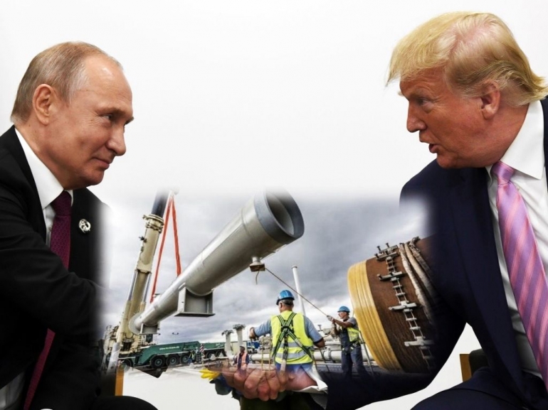 Putin (kiri) dan Trump bersaing memasarkan produk gas alam negara masing-masing di Eropa (doc.CNBC.com, GNS News/ed.Wahyuni)