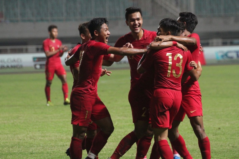 Selebrasi gol Timnas Indonesia U-23 (Foto PSSI.org) 