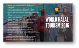 Gambar 1. Penghargaan World Halal Tourism 2016.  Sumber : koleksi pribadi