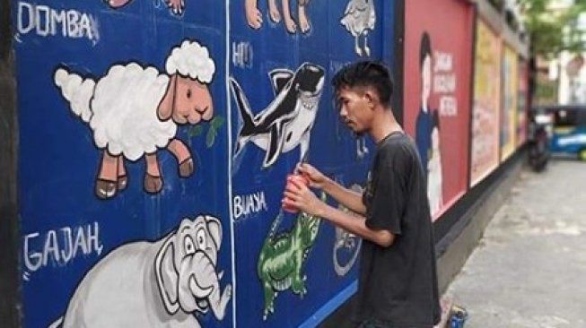 Sumber : Suara.com/Mural pembelajaran anak di Pademangan, Jakarta Utara (Instagram)