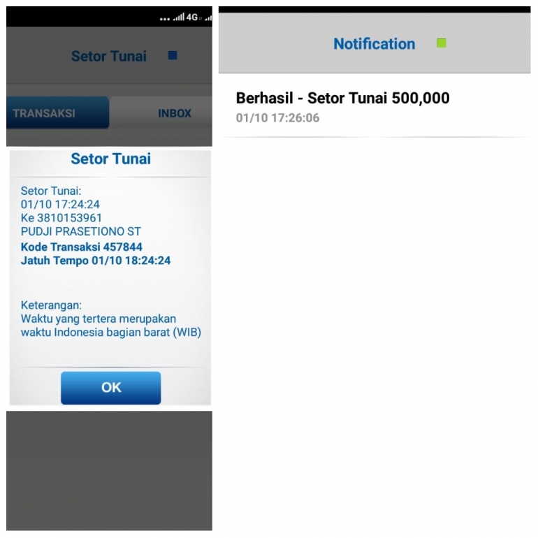 Pemanfaatan fitur cardless setor tunai di aplikasi BCA mobile yang bikin simple dan gak pake ribet. (Dok. pribadi).