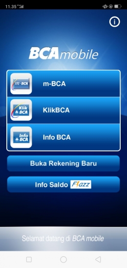 Aplikasi BCA Mobile (Screenshoot Pribadi)