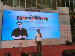 COO Kompasiana saat sambutan pembuka Kompasianival 2019 di One Belpark, Jakarta, Sabtu (23/11/2019)