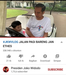 Jokowi dan Jan Ethes saat nge-vlog.