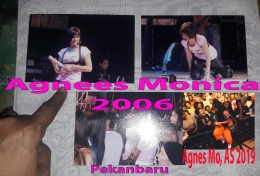 Dokumen Pribadi saat menyaksikan pertunjukan Agnes di Pekanbaru 2006. Insert : Agnes Oktober 2019 dalam sebuah pertunjukan di AS.