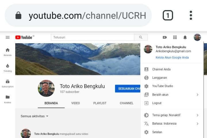Youtube (Sumber: Dokumentasi pribadi)