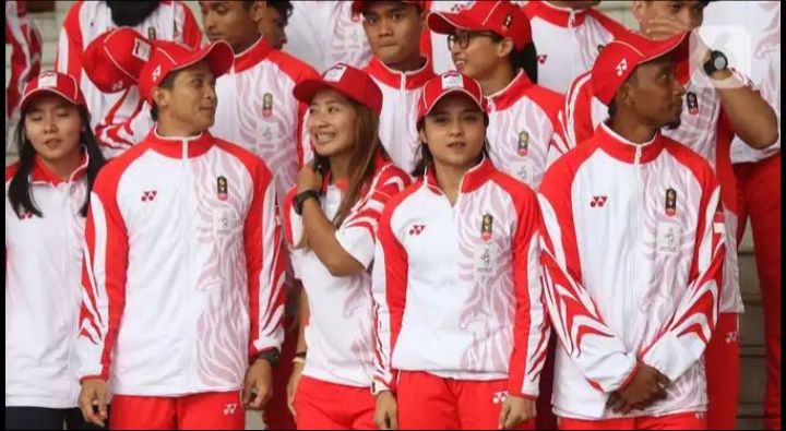 Kontingen Indonesia untuk Sea Games 2019, dilepas oleh Presiden RI di istana Bogor(dok:liputan6.com)