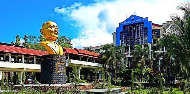 patung Sam Ratulangi dengan latar Gedung Rektorat Unsrat (sumber:unsrat.ac.id)
