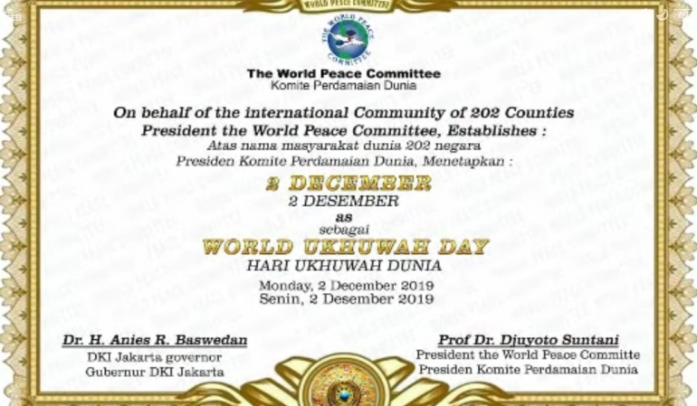 Presiden TWPC YM HE Prof Dr Djuyoto Suntani.