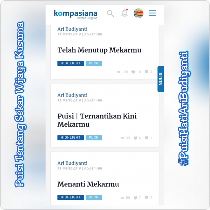 Beberapa puisi tentang bunga wijaya kusuma. Dokumen pribadi