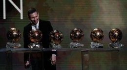 Sumber: Lionel Messi sebagai pemenang Ballon D'or 2019, AP Photo/Francois Mori