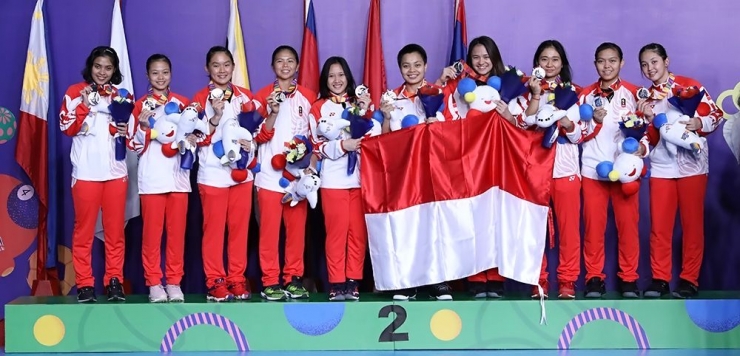 Tim beregu putri bulu tangkis Indonesia meraih medali perak SEA Games 2019 usai kalah 1-3 dari Thailand di final, Selasa (3/12)/Foto: badmintonindonesia.org