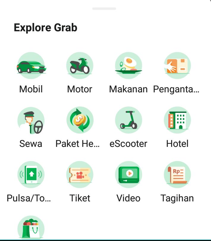 Layanan yang sangat komplit yang diberikan oleh Grab (Screenshoot) | dokpri
