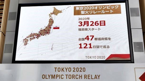 Peta rute estafet obor Olimpiade 2020 yang berawal di Fukushima (doc.Oly-NBC Sports/ed.Wahyuni)