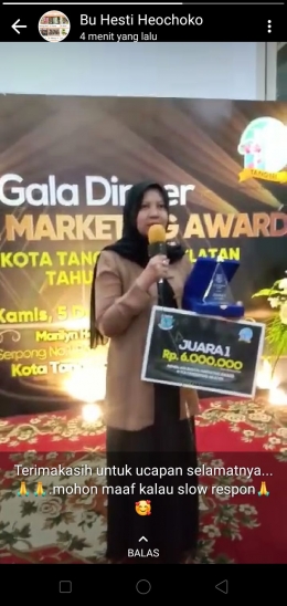 Prestasi Bu Hesti dalam Gala Dinner Marketing Award 