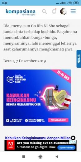 Deskripsi : Saat ini Kompasiana dipenuhi iklan I Sumber Foto : dokpri