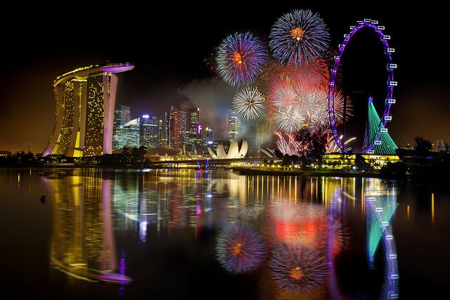 Suasana pergantian tahun di Singapura tahun lalu. Foto: Istimewa
