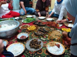 Botram (makan bersama) di Rumah Ibu Hj. Nunung.