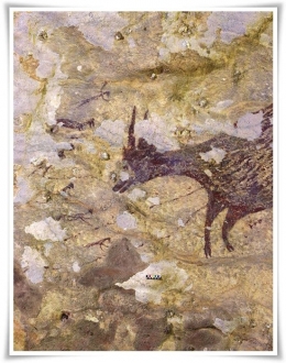 Lukisan gua tentang perburuan (Foto: Ratno Sardi)