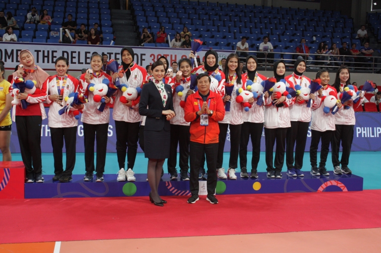 Tim voli putri Indonesia menyumbang medali perunggu| Sumber: Asia Volleyball Confederation https://asianvolleyball.net/