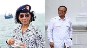 Susi Pudjiastuti dan Edhy Prabowo - Tribunnews.com