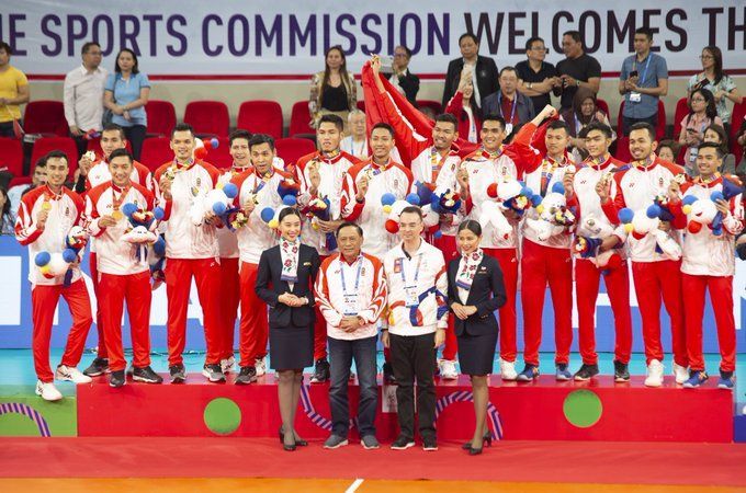 Timnas Voli Putra Indonesia meraih medali emas SEA Games 2019 | Sumber: Twitter official SEA Games 2019 @The2019SEAGames