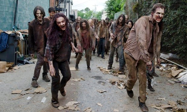 Ilustrasi rombongan zombie (sumber: TheGuardian.com. Kredit foto: Gene Page/AMC/AMC/Lionsgate)