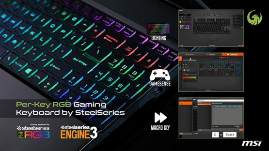 Keyboard SteelSeries di Alpha 15 menawarkan beragam pilihan pengaturan
