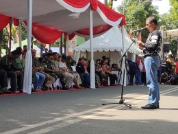 Walikota Cimahi Ajay Supriatna sedang memberikan kta sambutan dalam acara Gatreec 2019 (sumber foto: J.Haryadi)