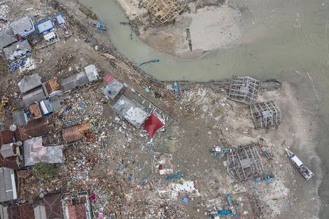 Kondisi pasca tsunami di pesisir selat sunda, Kabupaten Pandeglang, Banten.(dok/kompas.com)