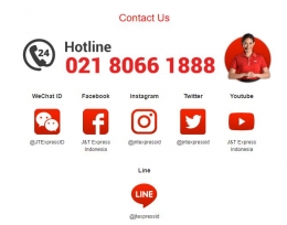 Hotline & Media Sosial J&T express (screenshoot jet.co.id)