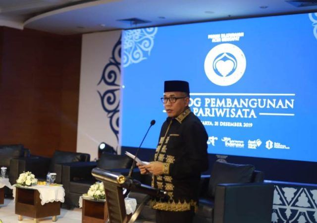 Pelaksana Tugas (Plt) Gubernur Aceh, Ir. Nova Iriansyah, MT di acara Forum Silaturahmi Aceh Meusapat II, Jakarta, Sabtu (21/12/2019) | Gambar: waspadaaceh.com