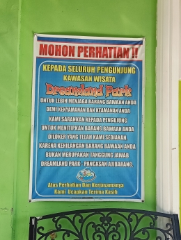 Salah satu sapnduk di Dreamland Park. Dokumen pribadi