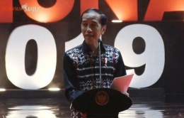 Presiden Joko Widodo hadir dalam Perayaan Natal Nasional di Sentul Bogor I Gambar : Tribun