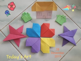 Hasil karya Origami bersama keponakan. Photo by Ari