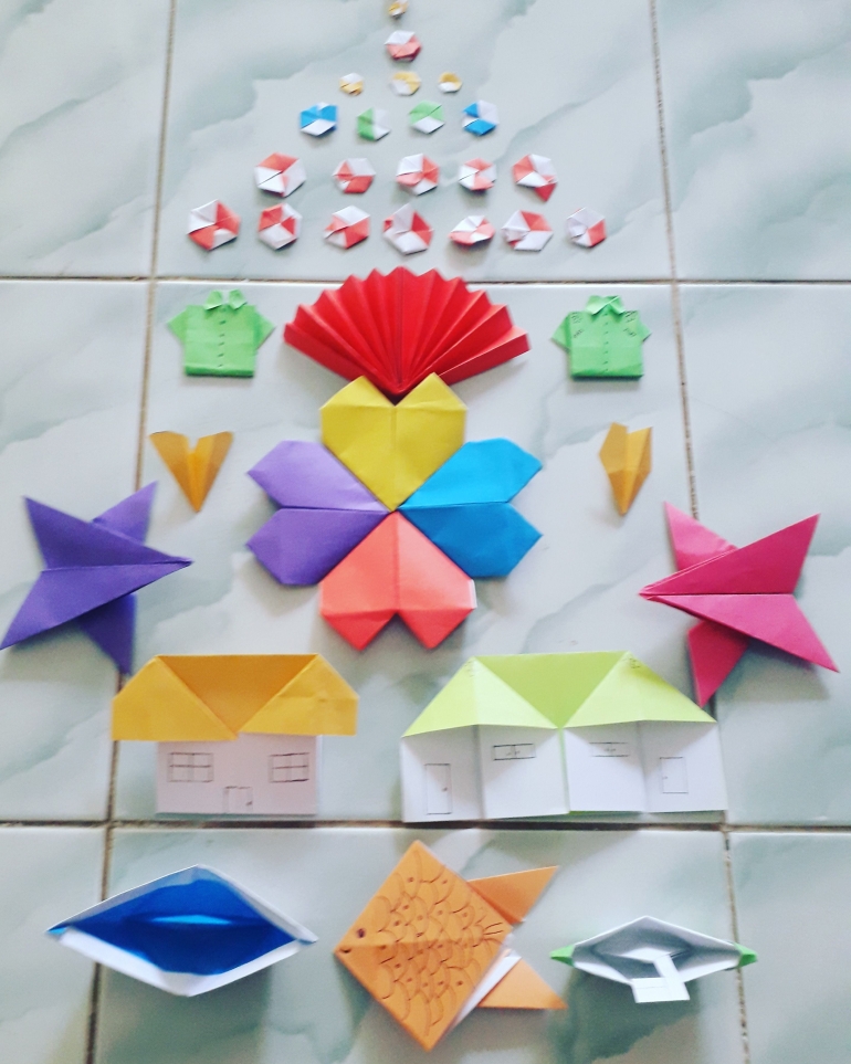 Hasil karya Origami bersama Keponakan. Photo by Ari