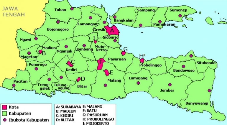 Peta Jatim untuk Membaca DPD | detik.com