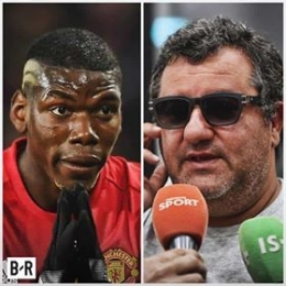 Paul Pogba (kiri) dan Mino Raiola, agen pemain Sepak bola (kanan). Sumber foto: Bleacher Report Football