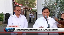 Menteri Pertahanan Prabowo Subianto (kanan) dan Menteri KKP Edhy Prabowo (kiri) | Gambar: KOMPAS TV via tribunnews.com