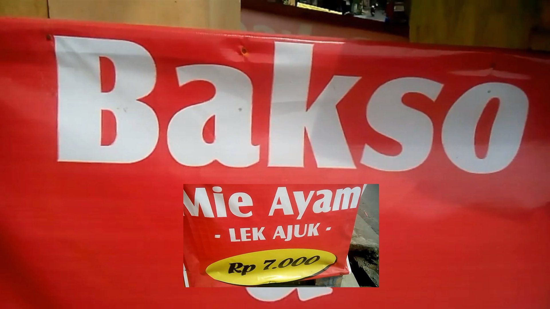 Banner bakso mie ayam lek Ajuk/dokpri