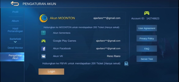 Hasil gambar untuk pengaturan akun mobile legend