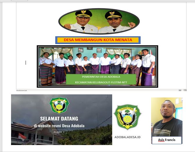 website desa adobala, Kecamatan Kelubagolit, Flotim NTT. dokpri