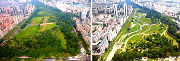 Taman Bishan sebelum dan sesudah redisain dan restorasi (Foto: wikipedia.org)