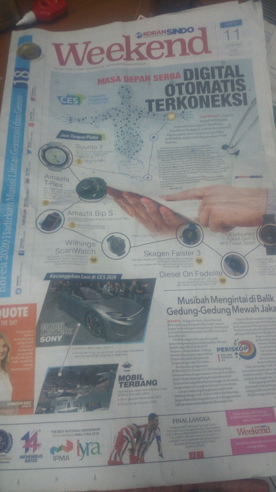 Halaman Depan Koran Sindo (Sabtu, 11 Januari 2020) dokpri