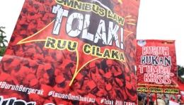 Demo buruh 13 Januari 2020 #TolakRUUCilaka. Sumber: Liputan6. 