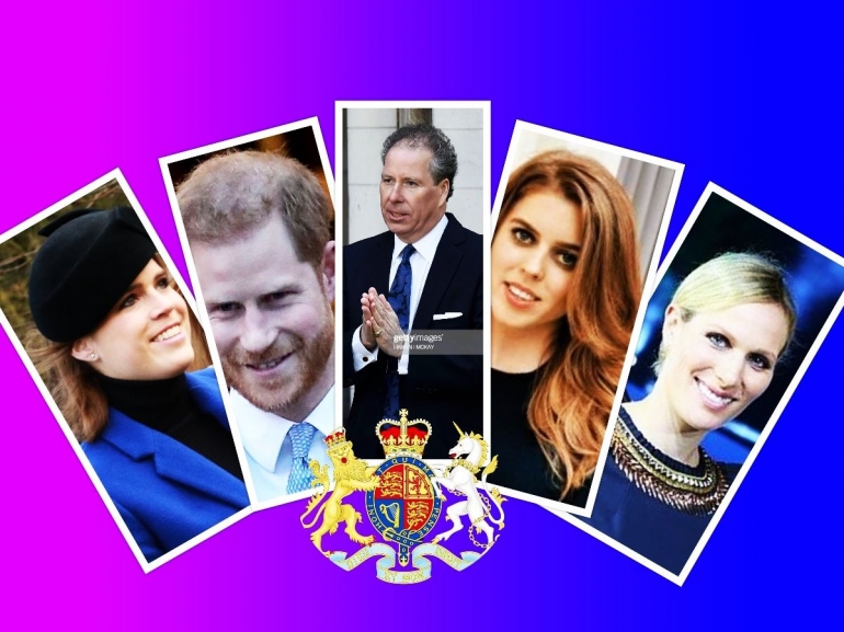 (Ki-ka) Eugenie, Harry, David Armstrong, Beatrice, dan Zara adalah bangsawan muda Inggris yang memilih mandiri secara finansial (doc. Wikipedia, Sky News, Getty, Famous People/ed.Wahyuni)