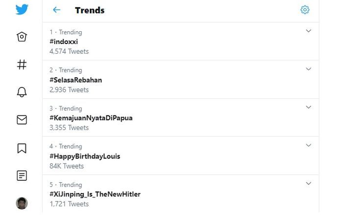 Indoxxi sempat duduki tranding topic di twitter | dokpri